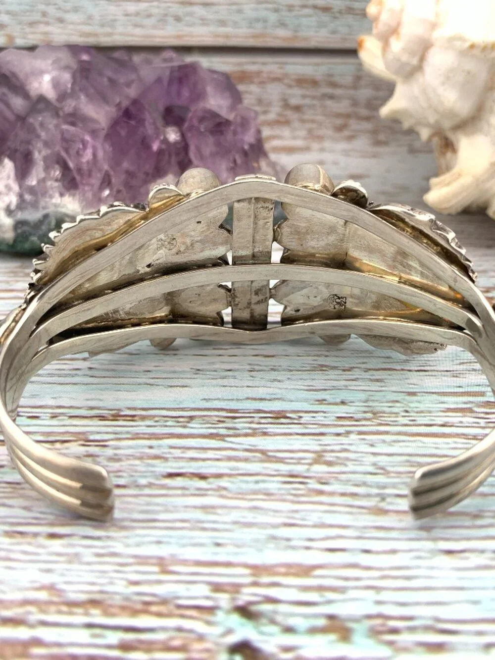 Horse Navajo Native American 925 Silver Turquoise Blue Topaz Running Bear J1424